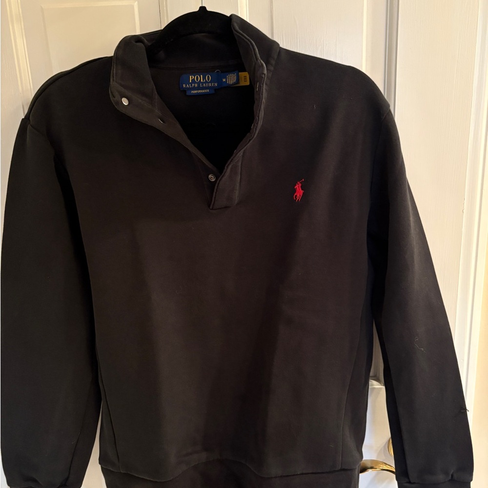 Polo Ralph Lauren Black Pullover with Red Logo